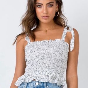 Princess Polly White Tie Wild Love Top - Size 2